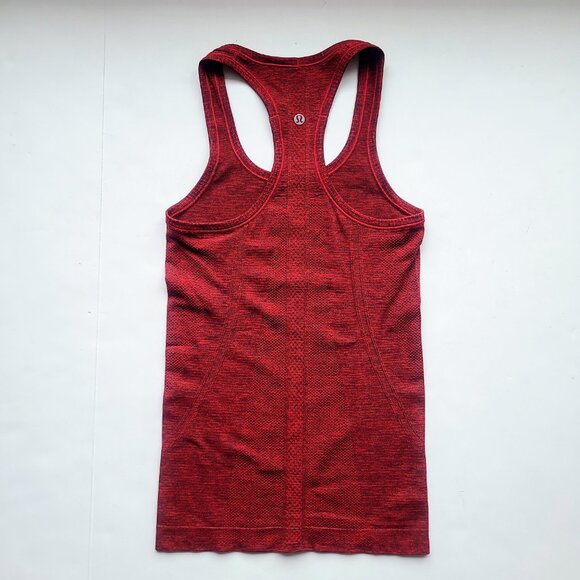 Lululemon Swiftly Tech Racerback Tank Top in Heathered Black / True Red Size 2 - Picture 6 of 6
